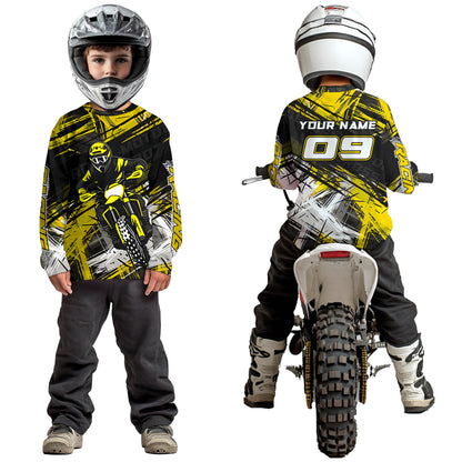 Yellow Motocross Jersey for Men Kids Women Custom Dirt Bike Shirts Motorcycle Shirt XM496