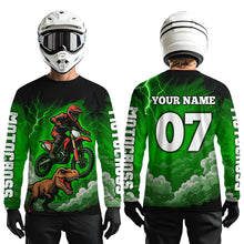 Load image into Gallery viewer, Green Motocross Jersey Smoke Dirt Bike Shirts for Men Kid Women Racing Off road Jersey XM413