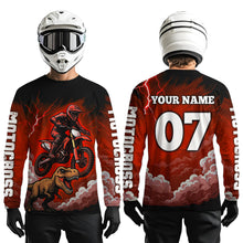Load image into Gallery viewer, Red Motocross Jersey Smoke Dirt Bike Shirts for Men Kid Women Racing Off road Jersey XM413