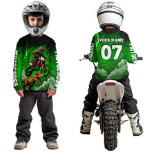Load image into Gallery viewer, Green Motocross Jersey Smoke Dirt Bike Shirts for Men Kid Women Racing Off road Jersey XM413