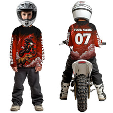 Load image into Gallery viewer, Red Motocross Jersey Smoke Dirt Bike Shirts for Men Kid Women Racing Off road Jersey XM413
