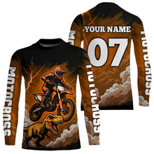Load image into Gallery viewer, Orange Motocross Jersey Smoke Dirt Bike Shirts for Men Kid Women Racing Off road Jersey XM413