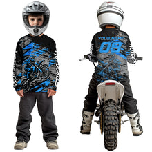 Load image into Gallery viewer, Blue Motocross Jersey Custom Dirt Bike Shirts Men Kid Women Racing Offroad Jersey XM415