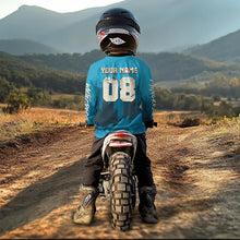 Load image into Gallery viewer, Wolf Motocross Jersey Blue Custom Dirt Bike Shirts Men Kid Women Motorcycle Jersey XM418