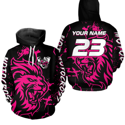 Lion Motocross Hoodie for Men Women Dirt Bike Racing Hoodie Custom Riding Shirt MH422