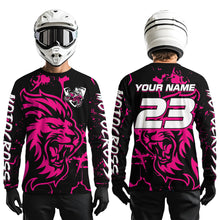 Load image into Gallery viewer, Pink Lion Custom Motocross Racing Jersey Kid Women Men Dirt Bike Shirts Riding Shirt XM422
