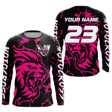 Load image into Gallery viewer, Pink Lion Custom Motocross Racing Jersey Kid Women Men Dirt Bike Shirts Riding Shirt XM422