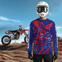 Load image into Gallery viewer, Eagle Motocross Racing Jersey Kid Women Men Blue&amp;Pink Custom Dirt Bike Shirts XM424