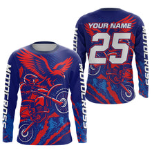 Load image into Gallery viewer, Eagle Motocross Racing Jersey Kid Women Men Blue&amp;Pink Custom Dirt Bike Shirts XM424