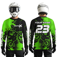 Load image into Gallery viewer, Green Motocross Jersey for Kid Women Men Personalized Dirt Bike Shirts Racing Shirt XM426