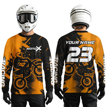 Load image into Gallery viewer, Orange Motocross Jersey for Kid Women Men Personalized Dirt Bike Shirts Racing Shirt XM426