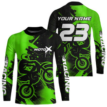 Load image into Gallery viewer, Green Motocross Jersey for Kid Women Men Personalized Dirt Bike Shirts Racing Shirt XM426