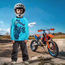 Load image into Gallery viewer, Lightning Blue Motocross Jersey for Kid Women Men Custom Dirt Bike Shirts Racing Shirt XM429