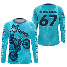 Load image into Gallery viewer, Lightning Blue Motocross Jersey for Kid Women Men Custom Dirt Bike Shirts Racing Shirt XM429