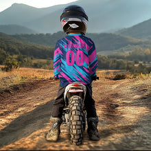 Load image into Gallery viewer, Pink and Blue Motocross Jersey Custom Men Women Kid Dirt Bike Shirts Riding Shirt XM439