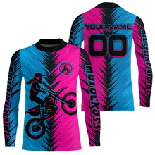 Load image into Gallery viewer, Pink and Blue Custom Motocross Jersey Men Women Kid Dirt Bike Shirts Motorcycle Shirt XM440