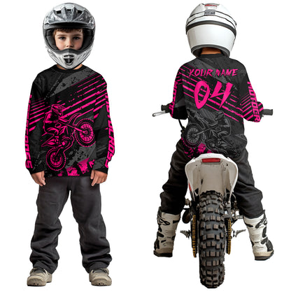 Pink Custom Motocross Racing Jersey for Men Women Kid Dirt Bike Shirts Riding Shirt XM444
