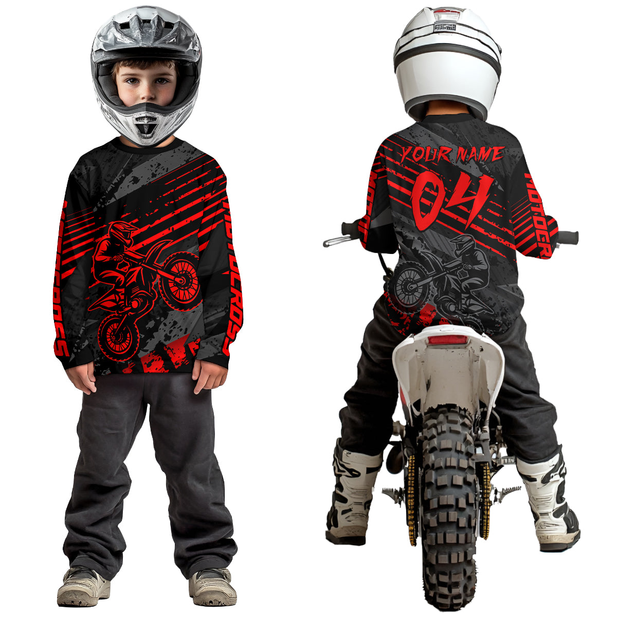 Red Custom Motocross Racing Jersey for Men Women Kid Dirt Bike Shirts Riding Shirt XM444