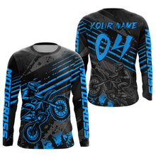 Load image into Gallery viewer, Blue Custom Motocross Racing Jersey for Men Women Kid Dirt Bike Shirts Riding Shirt XM444