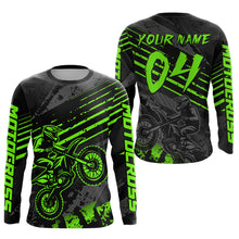 Load image into Gallery viewer, Green Custom Motocross Racing Jersey for Men Women Kid Dirt Bike Shirts Riding Shirt XM444
