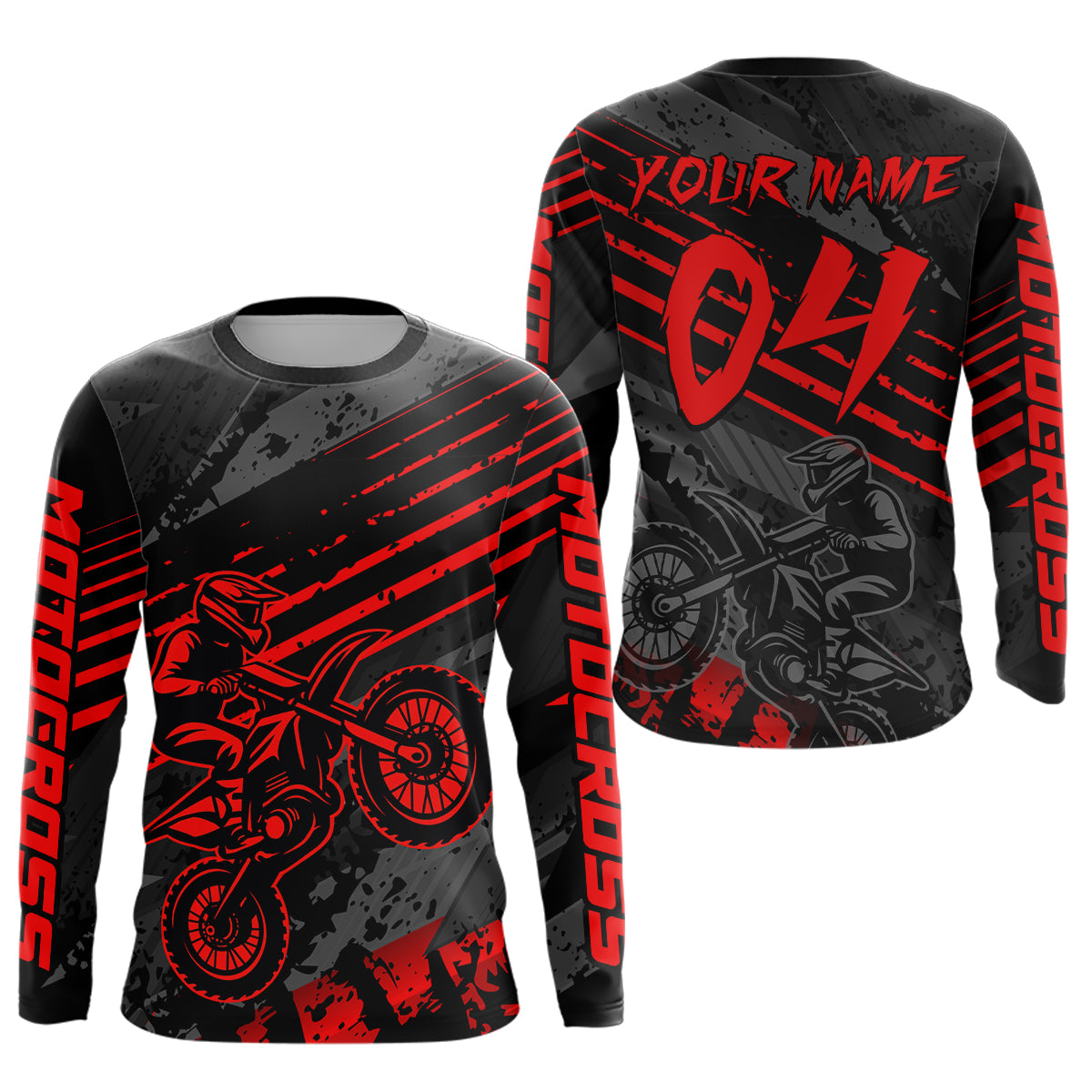 Red Custom Motocross Racing Jersey for Men Women Kid Dirt Bike Shirts Riding Shirt XM444