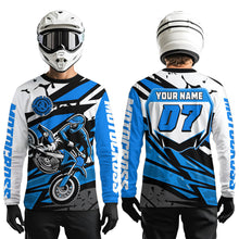 Load image into Gallery viewer, Blue Motocross Racing Jersey for Men Women Kid Custom Dirt Bike Shirts Riding Shirt XM446