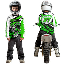 Load image into Gallery viewer, Green Motocross Racing Jersey for Men Women Kid Custom Dirt Bike Shirts Riding Shirt XM446
