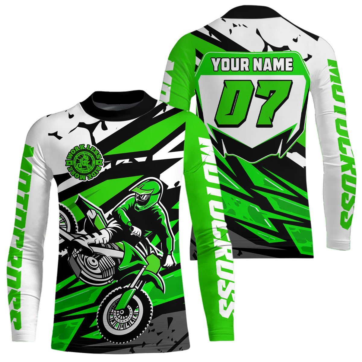Green Motocross Racing Jersey for Men Women Kid Custom Dirt Bike Shirts Riding Shirt XM446
