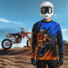 Load image into Gallery viewer, Blue and Orange Motocross Racing Jersey Men Women Kid Dirt Bike Motorcycle Shirt XM448