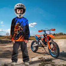 Load image into Gallery viewer, Blue and Orange Motocross Racing Jersey Men Women Kid Dirt Bike Motorcycle Shirt XM448