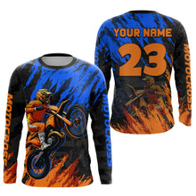 Load image into Gallery viewer, Blue and Orange Motocross Racing Jersey Men Women Kid Dirt Bike Motorcycle Shirt XM448