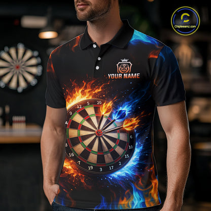 Custom Flame Darts Shirt for Men Darts Team Jerseys Dartboard Shirt Dart League NNT262