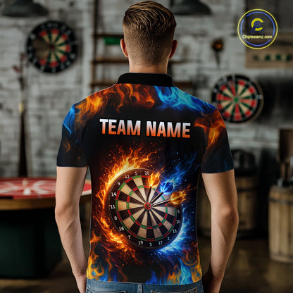 Custom Flame Darts Shirt for Men Darts Team Jerseys Dartboard Shirt Dart League NNT262