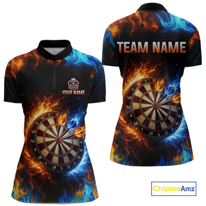 Custom Flame Darts Shirt for Women Darts Team Jerseys Dartboard Shirt Dart League NNT262