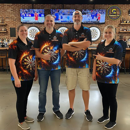 Custom Flame Darts Shirt for Women Darts Team Jerseys Dartboard Shirt Dart League NNT262