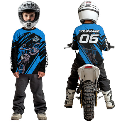 Blue Custom Motocross Jersey for Men Women Kid Dirt Bike Shirts Motorcycle Shirt XM456