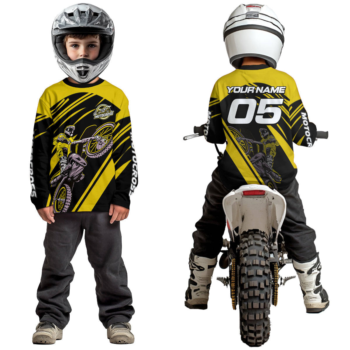 Yellow Custom Motocross Jersey for Men Women Kid Dirt Bike Shirts Motorcycle Shirt XM456