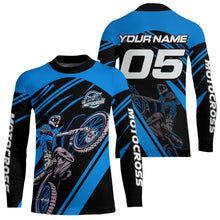 Load image into Gallery viewer, Blue Custom Motocross Jersey for Men Women Kid Dirt Bike Shirts Motorcycle Shirt XM456