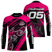 Load image into Gallery viewer, Pink Custom Motocross Jersey for Men Women Kid Dirt Bike Shirts Motorcycle Shirt XM456