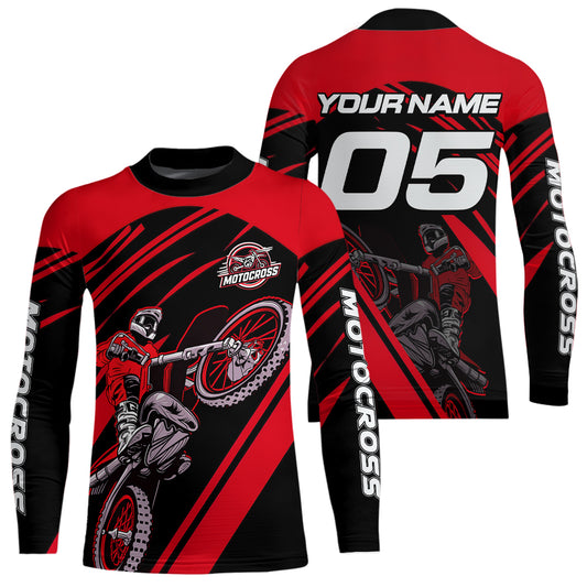 Red Custom Motocross Jersey for Men Women Kid Dirt Bike Shirts Motorcycle Shirt XM456