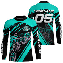 Load image into Gallery viewer, Turquoise Custom Motocross Jersey for Men Women Kid Dirt Bike Shirts Motorcycle Shirt XM456