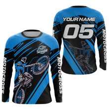 Load image into Gallery viewer, Blue Custom Motocross Jersey for Men Women Kid Dirt Bike Shirts Motorcycle Shirt XM456