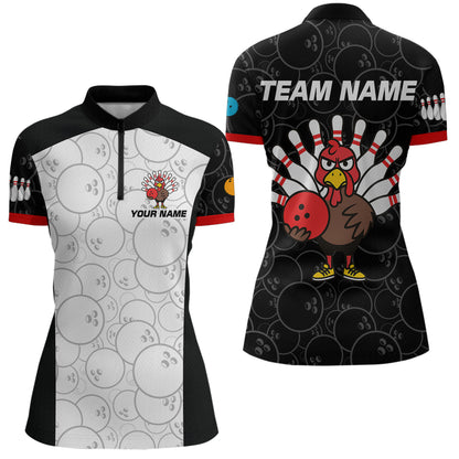 Funny Turkey Bowling Shirts for Women Men Team Bowling Jerseys for Thanksgiving MBL177