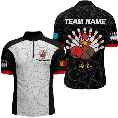 Funny Turkey Bowling Shirts for Women Men Team Bowling Jerseys for Thanksgiving MBL177