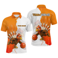 Load image into Gallery viewer, Custom Turkey Bowling Shirts for Women Men Team Orange Bowling Jerseys Thanksgiving MBL178