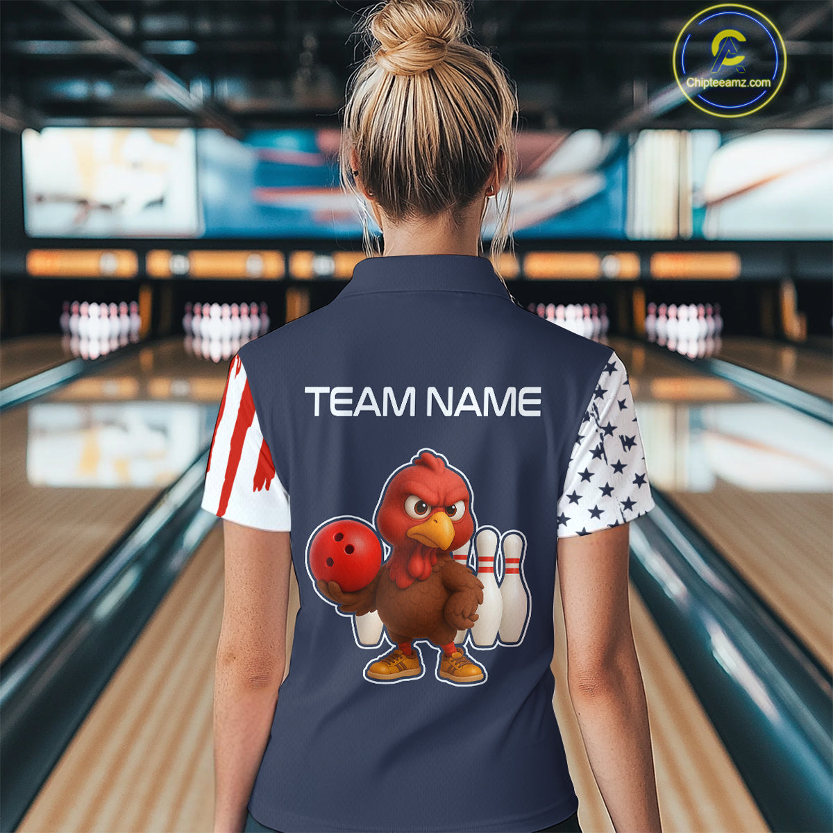 Patriotic Turkey Bowling Shirts for Women Men Team Bowling Jerseys for Thanksgiving MBL179