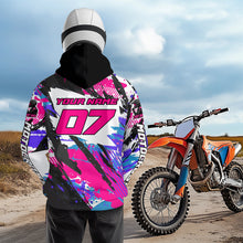 Load image into Gallery viewer, Pink Custom Motocross Hoodie for Men Women Adult Dirt Bike Racing Hoodie Shirt MH469