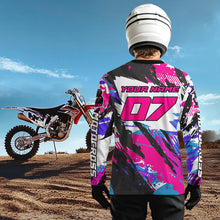 Load image into Gallery viewer, Custom Pink Motocross Racing Jersey Women Kid Men Adult Dirt Bike Off road Shirt XM469
