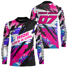 Load image into Gallery viewer, Custom Pink Motocross Racing Jersey Women Kid Men Adult Dirt Bike Off road Shirt XM469