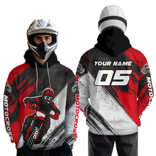 Load image into Gallery viewer, Red and Black Motocross Hoodie for Men Women Adult Dirt Bike Racing Hoodie Shirt MH474